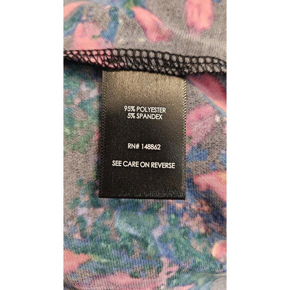 Torrid NWT Dress 3X Midi Sleeveless Stretch Floral Ruching Black Multicolor - Picture 9 of 10